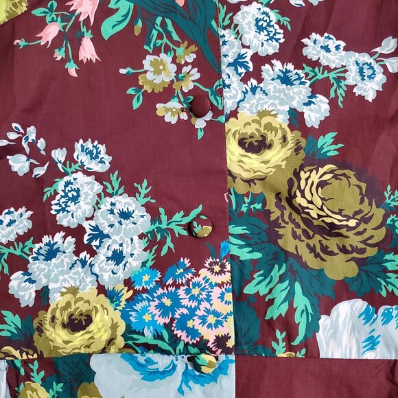 Tuckernuck Alice Midi Dress XL Merlot Oxblood Verdant Floral Print Cotton - Picture 9 of 15